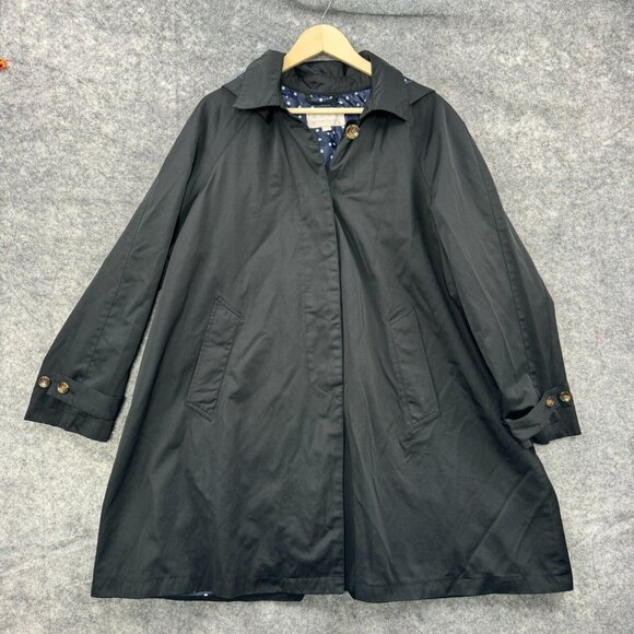 Woman Within Jacket Womens Plus 18W Black Polka Dot Hooded Button Up Spring Fall - Picture 1 of 11